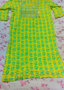 Yellow Green Kurti