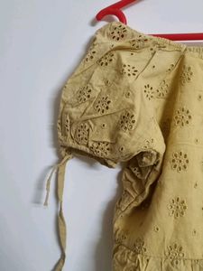 Lemon Yellow Embroidered Top