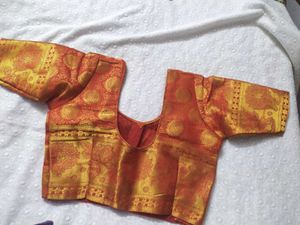 Grey And Red Banarasi Saree