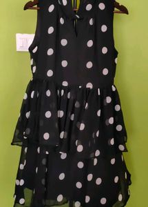 Polka Dots Flared Dress New With Tags