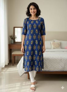 Elegant Blue Printed Kurta