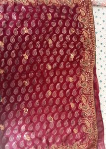 Elegant Maroon &amp; Gold Saree with blouse