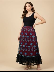 Floral Embroidered Skirt