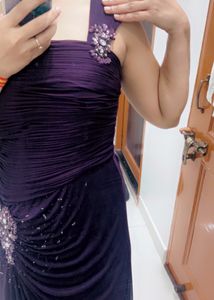 Wine Color Beautiful Floor length Dress