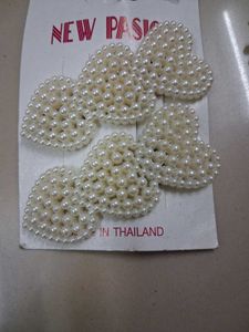 Pearl &amp; Rhinestone Hair Clips 4 Pcs