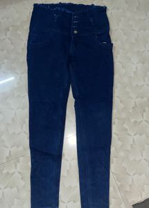Dark Blue High-Waisted Jeans