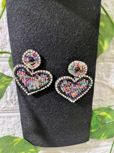 Heart-shaped Multicolor Earrings