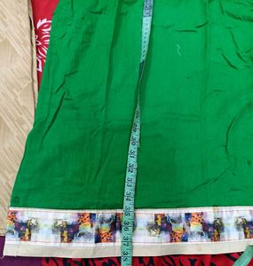 A-line Green Kurta Set