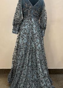 Grey Embellished Gown