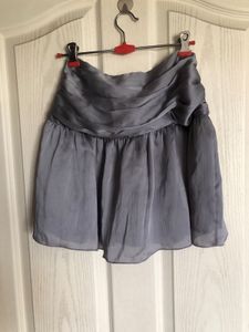 Gray Silk Mini Skirt