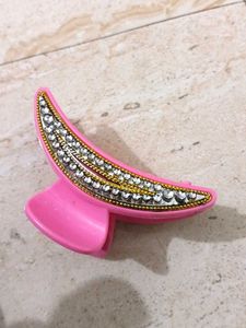 Pink Rhinestone Hair Claw Clip