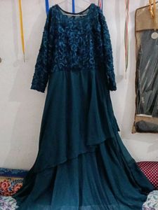 Size XL Elegant Embellished Teal Dress