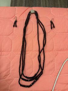 beautiful diamond cut necklace, earrings(unused)