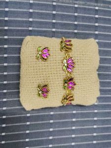 Lotus Bracelet &amp; Earrings Set