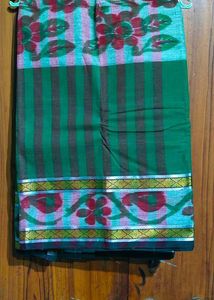 Green Cotton Saree