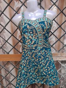 Green Embroidery Top