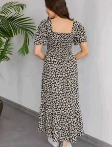 Daisy Print Smocked Dress