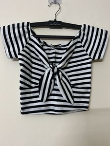 Off Shoulder Front Tie Up Top