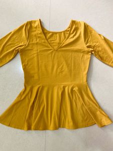 AND Yellow Peplum Top