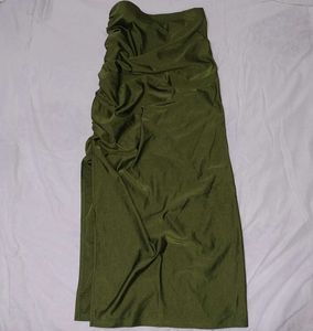 Savana Green Slit Skirt