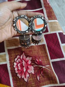Mirror Jhumka Earrings