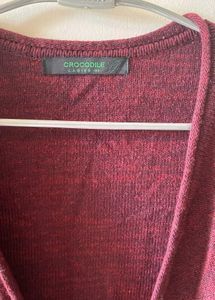 Burgundy Knit Cardigan shurg