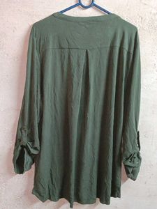 Olive Green Long Sleeve Blouse