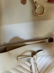 Cream Quilted Backpack