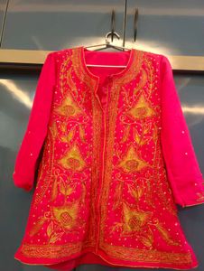 Embroidered Pink Kurta/Top