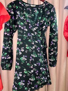 Floral Print Wrap Dress