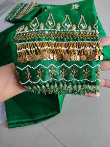 Green khatwork Blouse