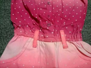 Cute Pink And Peach Polka Dot Romper