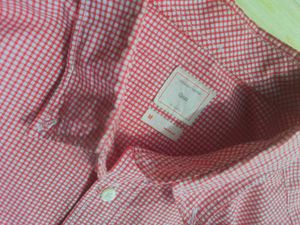Red Checkered Button-Down Shirt – Medium Size