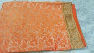 Heavy border saree&amp;blouse unused...soft material
