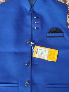 Vivaan Blue Nehru Vest - New with Tags