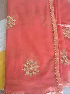 EMBROIDERY  GOTA WORK  SAREE WITH BORDER Tussles