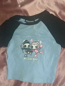 Blue Graphic Print Top