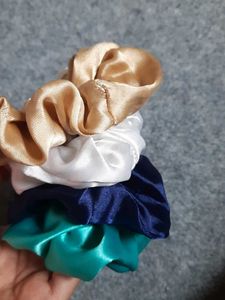 Bundle Of 4 Satin Scrunchies