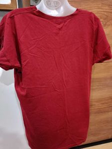 (Mordhani) Maroon Cotton Tshirt With &#34;Dream&#34; Print