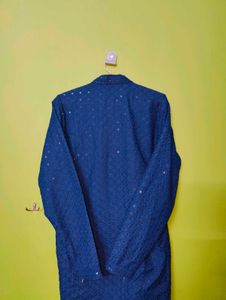 Navy Blue Lucknowi Kurta - Gently Used Treasure