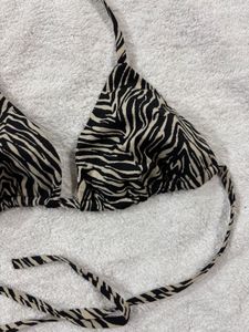 Zebra Print Bikini Top