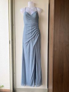 Elegant Dusty Blue Azazie Dress ( A8)