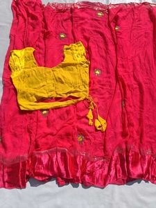 Pure Gourguit Pink Saree