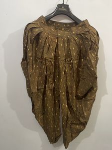 Golden Printed Dhoti Pant &amp; Jacket Set