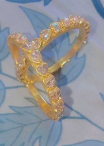 Heart-Shaped Stone Bangle
