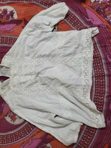 white Korean formal top