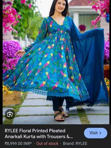 Blue Anarkali suit set🌻