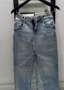 Denim Slit Skirt
