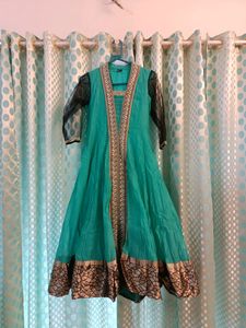 Unused Anarkali Long Silk Gown With Ful