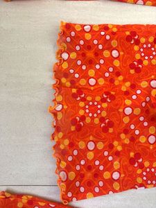 Orange cowl neck Printed Top